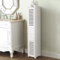 Greensen White Tall Slim Bathroom Cabinet - Standing Floor Unit With 2 Doors + 2 Drawers, Wood Plastic Board Corner Tallboy Storage