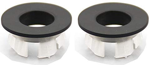 NSODOO Garniture de lavabo pour lavabo Couvercle de trop-plein Insert en laiton dans le trou Bouchons ronds Noir huilé 2 PCS