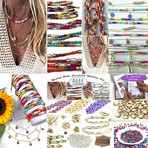 Sabrikas Let Your Creative Spirit Run Free Jewellery Making Kit 1220 Pieces Jewelry Beads Necklace Bracelet Earrings DIY Hobby Craft Girls Adults Teens Gift Set