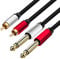 Yeung Qee 2 x 6.35 mm to 2 RCA Stereo Audio Interconnect Cable,Dual 1/4 inch TS Stereo Jack Male to 2 RCA Male Stereo Audio Cable Splitter Adapter Cable (6M)