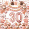 30 Geburtstag Deko Frauen,Luftballon 30. Geburtstag Rosegold Mit Geburtstag 30 Deko,Geburtstagsdeko 30 Happy Birthday Banner,Deko 30. Geburtstag Ballons,Konfetti Ballon für 30 Deko Frau Mehrweg