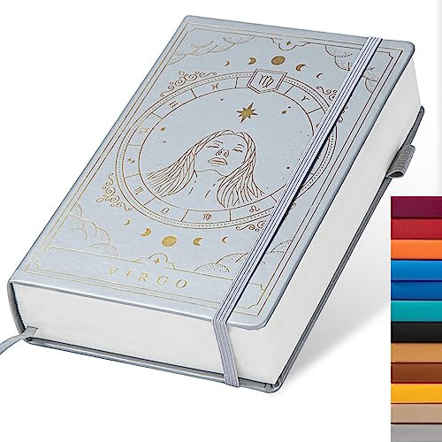 Constellations A5 gepunktetes Hardcover-Tagebuch, 100 g/m², 400 Seiten, Schreibpapier, Bullet Organizer, Notizbuch für Damen, Herren, Jugendliche (Jungfrau)