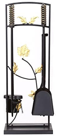 Support De Poker Pour Ensemble D'outils De Cheminé 5 morceaux de foyer durable Outils de foyer en fer forgé Foyer à l'intérieur Porte-outil Support Base Support Salon Filfire Outils Ensemble extérieur