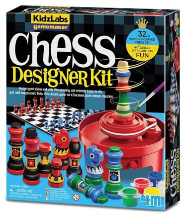 4M KidzLabs - Motorised Spin Art Chess Designer Game, Multi-Coloured, 403452