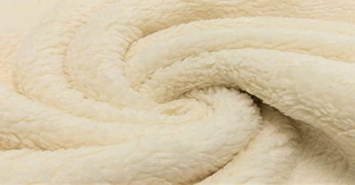 Teddy Plüsch Baumwollkrimmer CHRISTIAN Plüschstoff - 0,5 m Meterware 430g/qm 80% Bw Stoffe (Natur-CHRISTIAN)