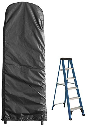 Gicov Folding Ladder Cover Outdoor Waterproof Protector for Ladder with Drawstring for Step Ladder Anti-UV Patio Garden Household Ladder Storage Bag Black
