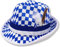 bayerischer Rautenhut Bayern BAVARIA (blau/weiß) mit Feder und Hutband Fendora - Tracht Karneval Oktoberfest Volksfest Fasching Junggesellenabschied Party