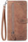 NEXCURIO Handyhülle für Apple iPhone 14 Pro Hülle Klappbar mit Kartenfäch Ständer Klapphülle Schutzhülle Leder Wallet Flip Case Cover Tasche Handytasche Stoßfeste - Braun