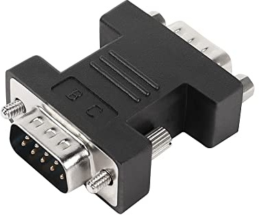QIANRENON RS232 DB9 Stecker auf DB9 Stecker Extender Connector Adapter DB 9 Pin Serial Converter, für serielle Kommunikationsschnittstellengeräte, Schwarz