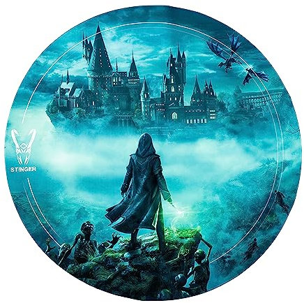 Woxter Stinger Floorpad Magic - Alfombrilla Gaming de Suelo, Protector para Suelo, Resistente al Agua, Lavable, 100% Microfibra, Diámetro 120 cm