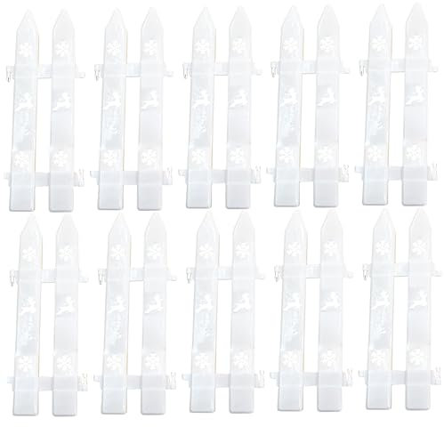 Amosfun 30st Der Zaun Weihnachtsbaum-zaun-grenze Weihnachten Gartenzaun Zauneinfassung Aus Kunststoff Zaun Um Weihnachtsbaum Weihnachtslattenzaun Garten Grenzzaun Anlage Weiß Plastik Rand