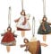 YIEUR 4 Stück Weihnachtsanhänger Metall Engel, 11cm Engel Metall Anhänger Weihnachten mit Bindeschnur, 50g Weihnachts Dekoration Weihnachtsbaum Charms für Christbaumschmuck Fensterschmuck(Engel)