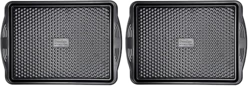 Prestige, Aerolift, Large Roasting Tray Non Stick, Cushion Base, Fridge Freezer and Dishwasher Safe, Carbon Steel, Internal Dimensions 37 x 28 x 2 cm, 11 x 15 Inch (Pack of 2)