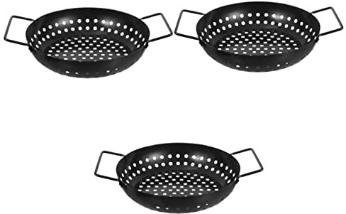 Sosoport 3st BBQ-auffangwanne Grillpfanne Für Den Herd Kabob-Grill Outdoor-backform Herdplatte Grillen Camping-grillplatte Ofengrill Haushalt Antihaft-Spray Aus Kohlenstoffstahl Sprühfarbe