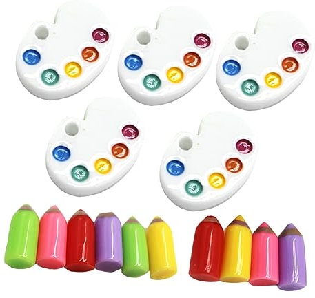 DIYEAH 30pièces Outils De Peinture Miniature Kit Créatif De Décoration Résine pour Paysages Palette Et Stylos Colorés pour Décor Intérieur Et Extérieur