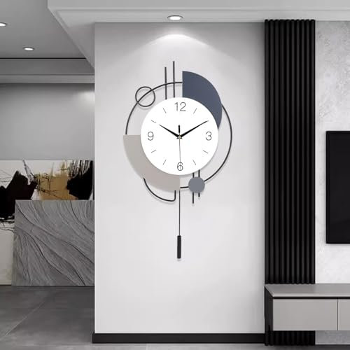 Large Wall Clocks for Living Room Decor Big Decorative Wall Clocks Battery Operated for Bedroom Kitchen Office Home Large Metal Wall Clock Silent Wall Clock Non Ticking 13 * 21.65 Inch