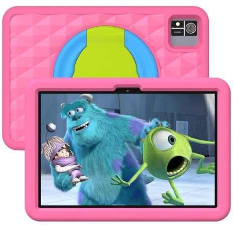 YUMBOT Tablet Niños 10 Pulgadas, Android 13 Tablet para Niños de 5 a 7 Años,8GB+128GB(Mpliable 128GB), 6000mAh,Control Parental, Bluetooth,WiFi Netflix,Educativa Tablets Infantil con Funda EVA,Rosa