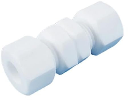 ASLVNEKGOR Bulkhead 1 2 3 4 6 8 10-35mm Tube OD PTFE Compression Union Connector Coupler Fitting High Temperature Resistance(1l4 to 1I8 Inch)