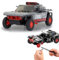 JAMARA 402817 Audi RS Q e-tron 1:30, Bricks, Bricks Klemmbausteine, Modellbau DIY Bausatz Rennwagen Auto, 367 Teile, ab 6 Jahre, Dach manuell abnehmbar, Fahrwerksfederung, Grau