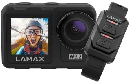 LAMAX W9.2, Dual-Display, wasserdicht ohne Gehäuse 12m, MAXsmooth Stabilisierung, Wi-Fi, 20 Mpx Fotos, Zeitlupe, Zeitraffer, 22 Zubehörteile, auf Deutsch