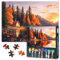 1000 Pieces Jigsaw Puzzles Landscape Jigsaw Puzzle Lake Forest Cabins 1000 Piece Puzzles Sunset Rural Landscape Painting Finished Size 50x70cm