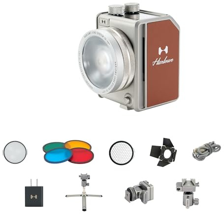 Harlowe Mini kit d'éclairage pour photographe, lumière d'appareil photo portable pour enregistrement vidéo, lumière de studio bicolore 2700 K-6500 K avec CRI/TLCI 96+, monture en V universelle et
