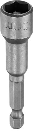 sourcing map Hex Nut Driver Drill Bit 10mm Metric 6-Point Socket 1/4 Hex Shank Magnetic Setter CR-V Steel Bolt Sockets for Power Drills Impact Drivers, 2.56 (65mm) Long