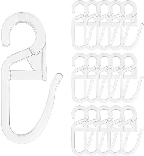 JIADEXIN 100 Pezzi Ganci per Tende in Plastica - Gancetti per Tende Trasparente per Tenda di Finestra, Tenda Della Porta e Tenda Della Doccia