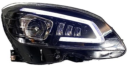 Kopflampe kompatibel for Benz W204 LED-Scheinwerfer 2007–2011 Scheinwerfer C200 C260 C300 DRL Blinker Fernlicht Angel Eye Projektorlinse