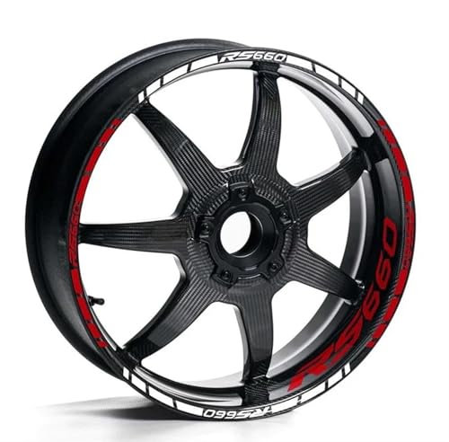 QIBBEI Felgenaufkleber Motorrad-Radaufkleber, Reflektierender Felgenaufkleber, 43,2 cm (17 Zoll) Streifenband, Zubehör Für Aprilia RS660 RS 660(Color1)