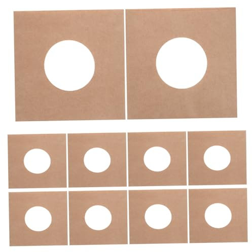 ifundom 10 Pcs 7-inch Vinyl Record Storage Bags Kraft Paper Inner Sleeves Holes 120gsm Brown Protective Sleeves for Vinyl Album Organizer and Record Storage