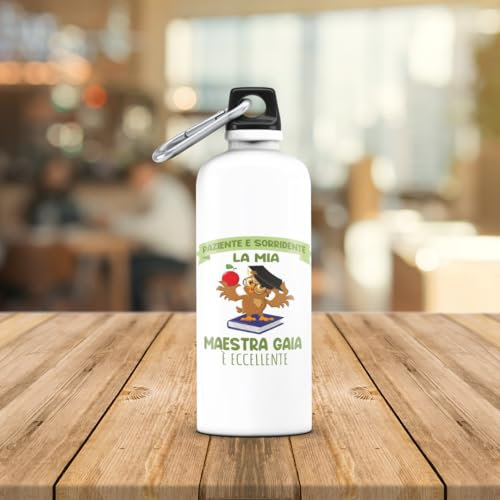Cadeau Maestra Gourde thermique personnalisable Capacité 500 ml avec nom phrase ou image