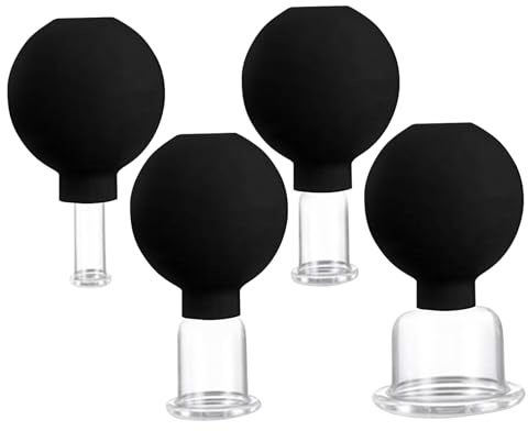 Gesichtsschröpfen Set mit 4 Schröpfbechern, verschiedene Größen, sicher,
