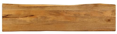 Mhdvray Mangoholz Tischplatte 180×40×2,5 cm mit Baumkante, Eiche-Optik, robust, Esszimmer Küche Büro