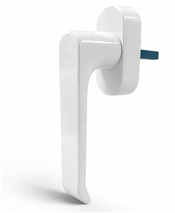 IdeaGenesis - Manilla Ventana Multipunto Aluminio Blanco | Maneta para Ventanas Oscilobatientes y Practicables | Cuadradillo 7 mm Universal | Tirador Resistente con Embellecedor (1, Blanco Mate)
