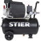 STIER Kompressor LKT 240-8-24, 1100 W, max. Druck 8 bar, 24 Liter Tank, 21 kg, geeignet für Anwendungen z.B. mit Ausblaspistolen, Farbspritzpistolen, Blindnietenpistolen
