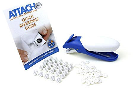 Attach A Tag Starter Kit (White, 50) - Personalised Name Tags for Clothes