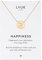 LUUK LIFESTYLE Collier en acier inoxydable avec pendentif Fleur de rose et carte cadeau HAPPINESS, style chic et élégant, accessoire de mode, or