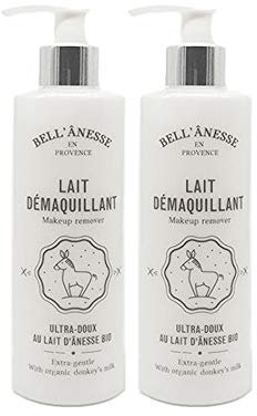 La Bell' Anesse - Lait Démaquillant au Lait d'Ânesse Bio - Lot de 2 Flacons de 250 ml - Label Provence Nature