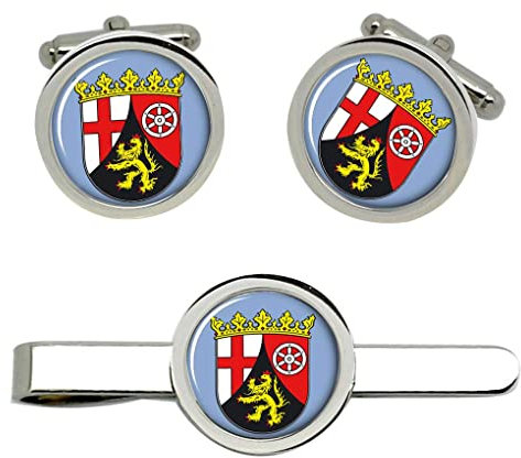 Giftshop UK Rheinland-Pfalz (Deutschland Manschettenknöpfe und Krawatte Clip Set