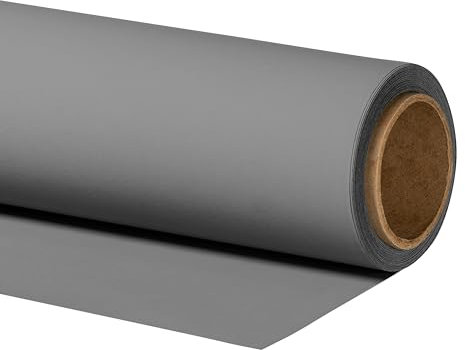 Walimex pro Fotohintergrund aus Karton 2,72 x 10 m, Grau I Fotohintergrund für professionelles Fotostudio I Ideal für Produktfotografie I Blendfrei, strapazierfähig und rollbar
