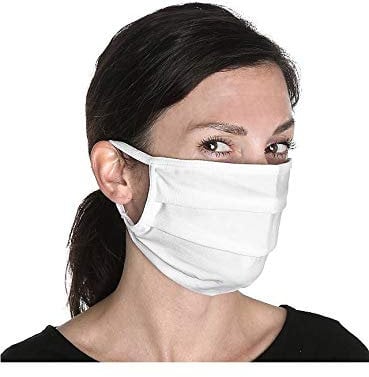 Maskworld - 5X Mund-Nasen-Bedeckung aus Bio-Baumwolle - weiß - wiederverwendbar & waschbar - Stoffmaske Mundschutz Alltagsmaske Gesichtsmaske