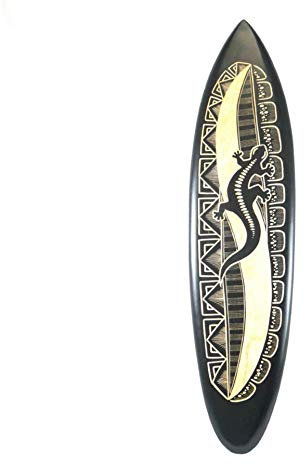 Grande tavola da surf decorativa in legno, motivo geco, 100 cm