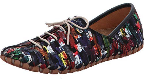 Gemini Damen Schnürschuh Slipper Leder 031215-19, Größe:39 EU, Farbe:Schwarz