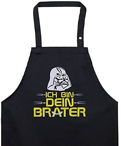 EXPRESS-STICKEREI BBQ Grillschürze - Lustige Kochschürze für Grillfans - Verstellbare Latzschürze für Männer/Frauen - Küchenschürze mit Spruch Ich bin dein Brater