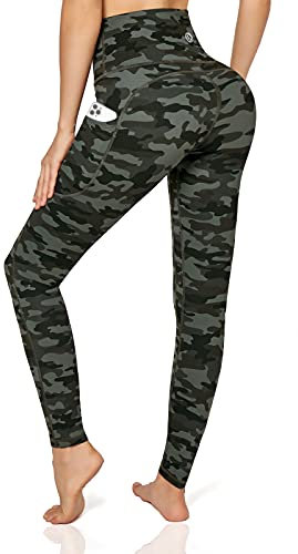 Desol Damen Yogahose mit 3 Taschen,Hohe Taille Sport Leggings Lange Yoga Pants Blickdicht Yogatights Fitnesshose