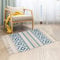 Boho Teppich klein 60 x 90 cm, Quadratisch Baumwollteppich Waschbar mit Quasten, Teppich Boho Style Schmal für Wohnzimmer Schlafzimmer Eingangstür, Baumwollteppich Waschbar aus Baumwolle (Blau)