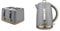 Tower T20061GRY Empire 4-Slice Toaster with Defrost/Reheat, Removable Crumb Trays, 1600W, Grey and Brass & T10052GRY Empire Rapid Boil Kettle with Removable Filter, 3000W, Grey and Brass