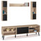 IDMarket - Ensemble Meuble TV 180 cm et étagères Houston Bois et Noir