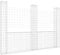 vidaXL Gabionenkorb U-Form mit 3 Säulen Gabione Gabionen Steinkorb Steingabionen Sichtschutz Drahtkorb Wand Mauer Drahtzaun Eisen 260x20x200cm